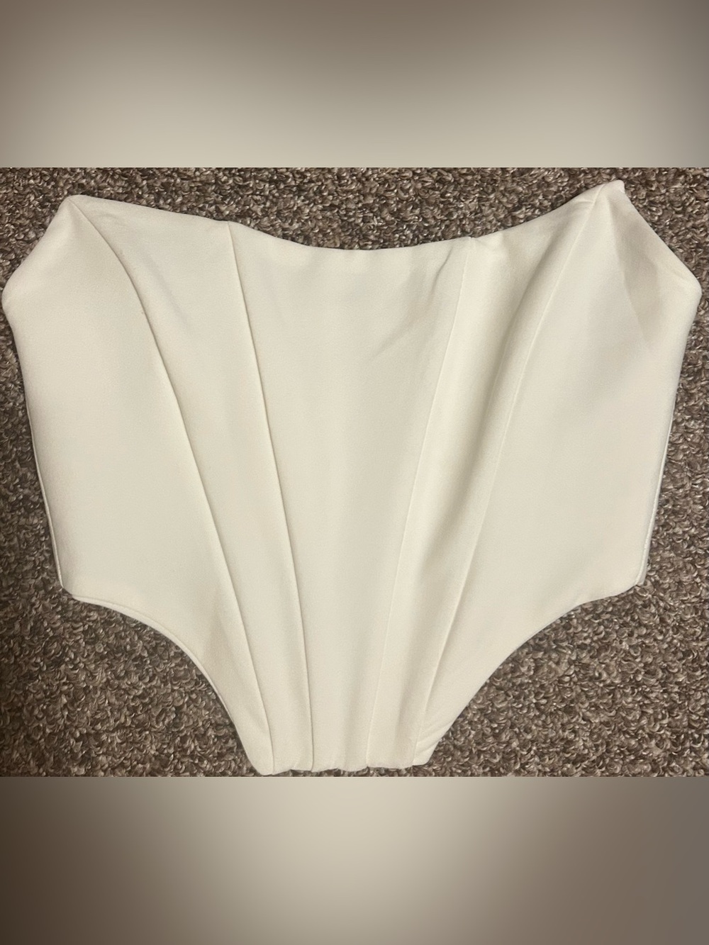 Trendyol 38 Women’s Strapless Ivory Corset Top zipper in back coquette festival
